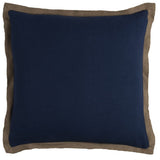 22" Navy Cotton Throw Pillow - Homeroots