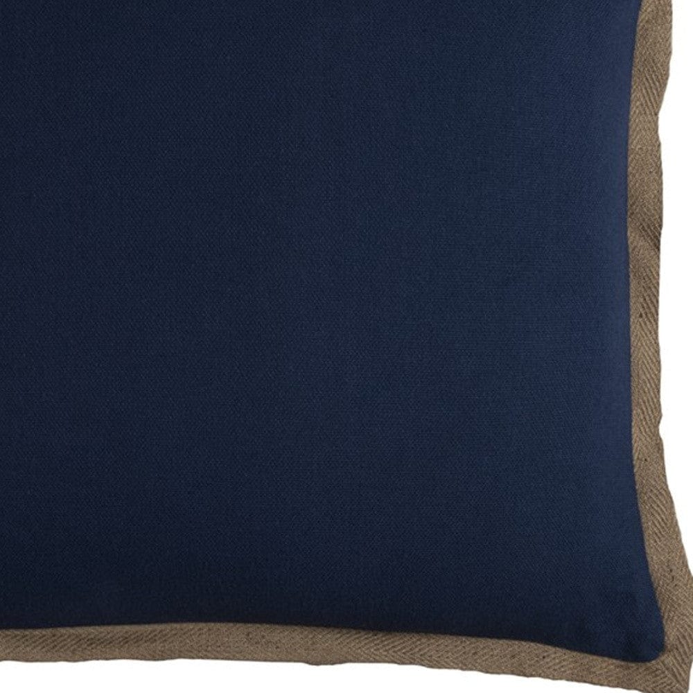 22" Navy Cotton Throw Pillow - Homeroots - Flyclothing LLC