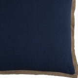 22" Navy Cotton Throw Pillow - Homeroots