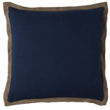 22" Navy Cotton Throw Pillow - Homeroots