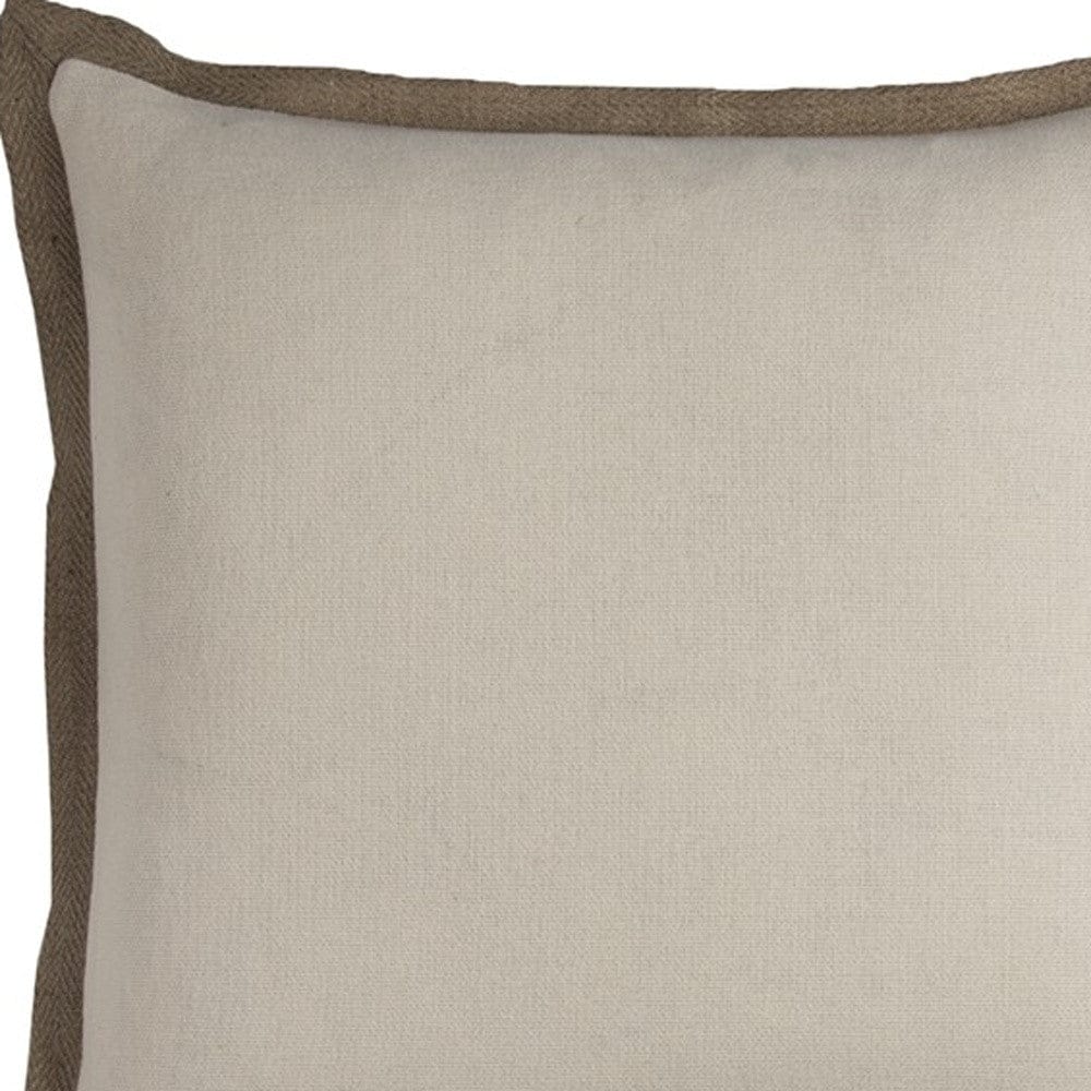 22" Natural Cotton Throw Pillow - Homeroots