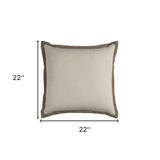 22" Natural Cotton Throw Pillow - Homeroots