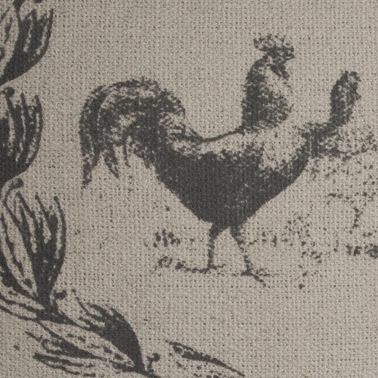 20" Natural and Gray Rooster Cotton Throw Pillow - Homeroots - Flyclothing LLC