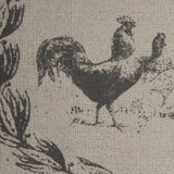 20" Natural and Gray Rooster Cotton Throw Pillow - Homeroots