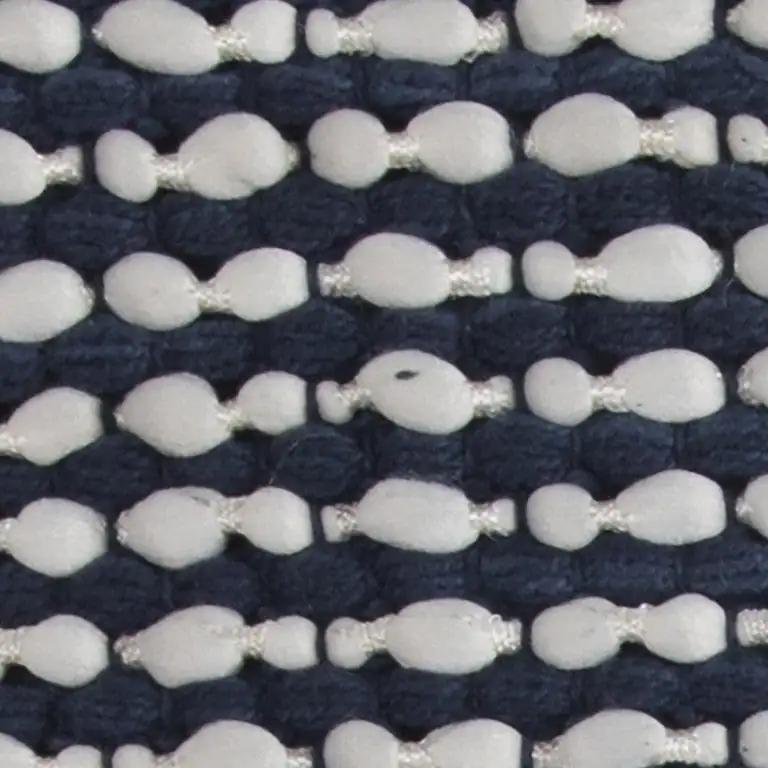 20" X 20" Blue and White Weave Cotton Zippered Pillow - Homeroots