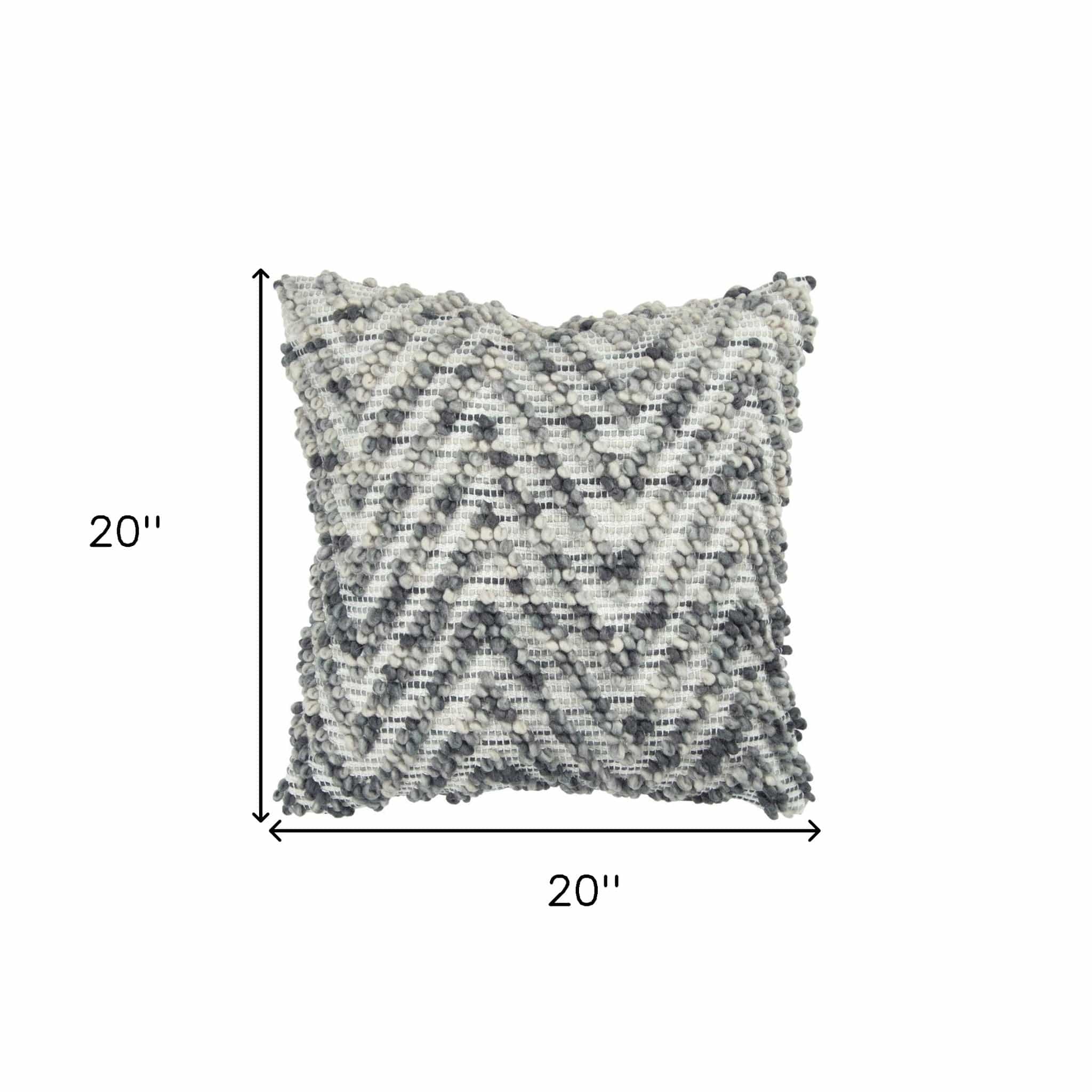 20" Natural Gray Cotton Throw Pillow