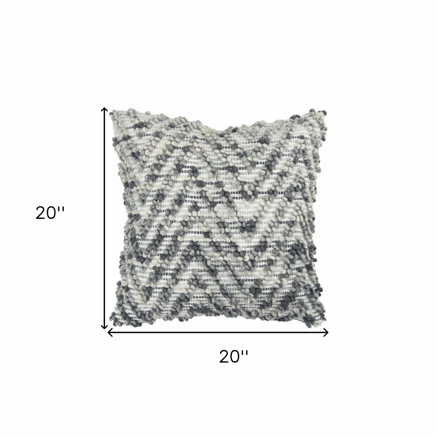 20" Natural Gray Cotton Throw Pillow - Homeroots - Flyclothing LLC