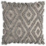 20" Natural And Gray Cotton Throw Pillow - Homeroots