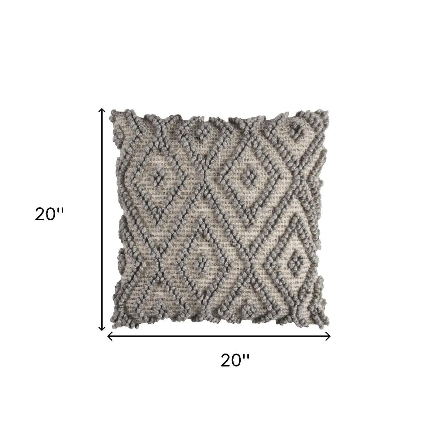 20" Natural And Gray Cotton Throw Pillow - Homeroots - Flyclothing LLC