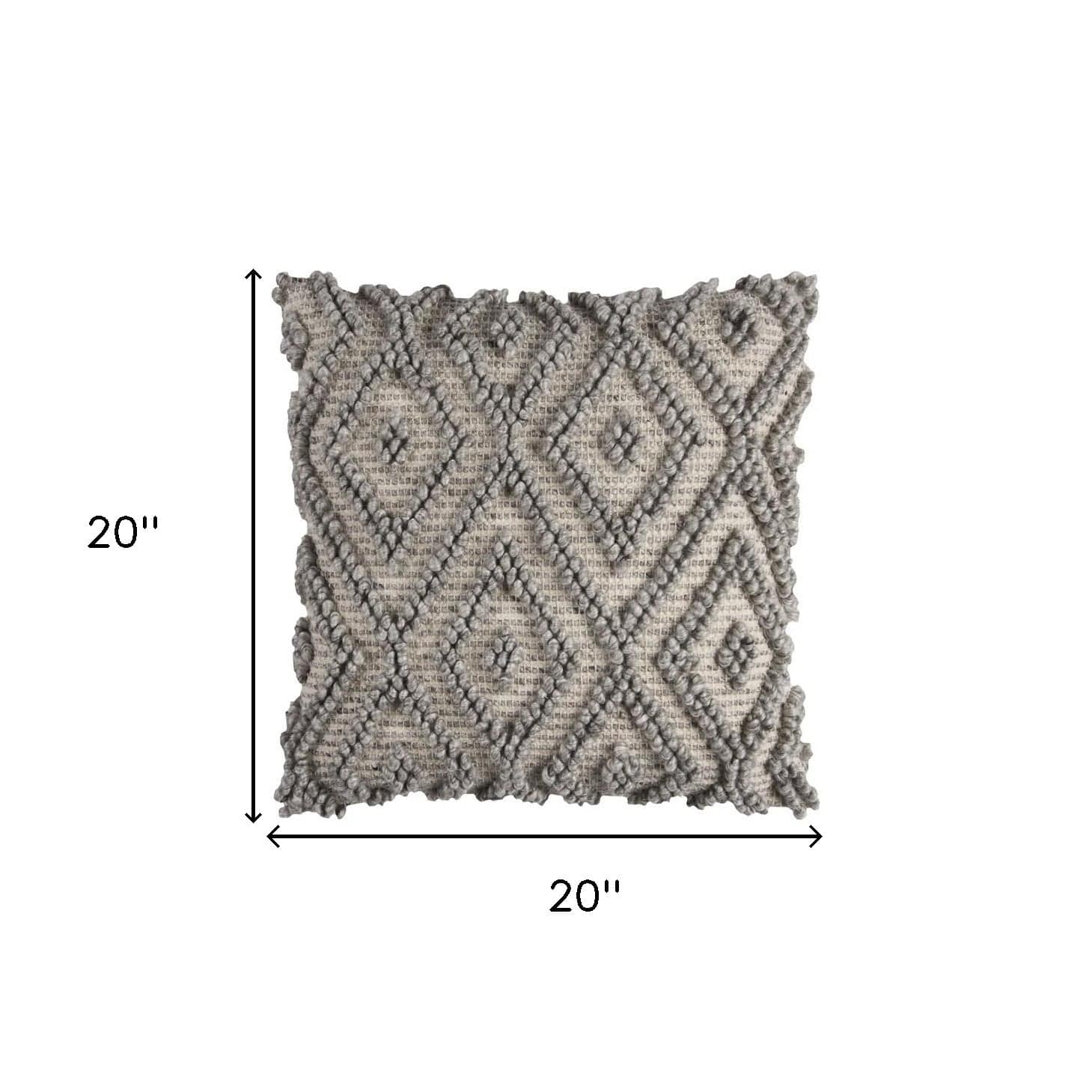 20" Natural And Gray Cotton Throw Pillow - Homeroots - Flyclothing LLC