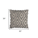 20" Natural And Gray Cotton Throw Pillow - Homeroots
