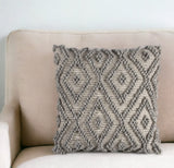 20" Natural And Gray Cotton Throw Pillow - Homeroots