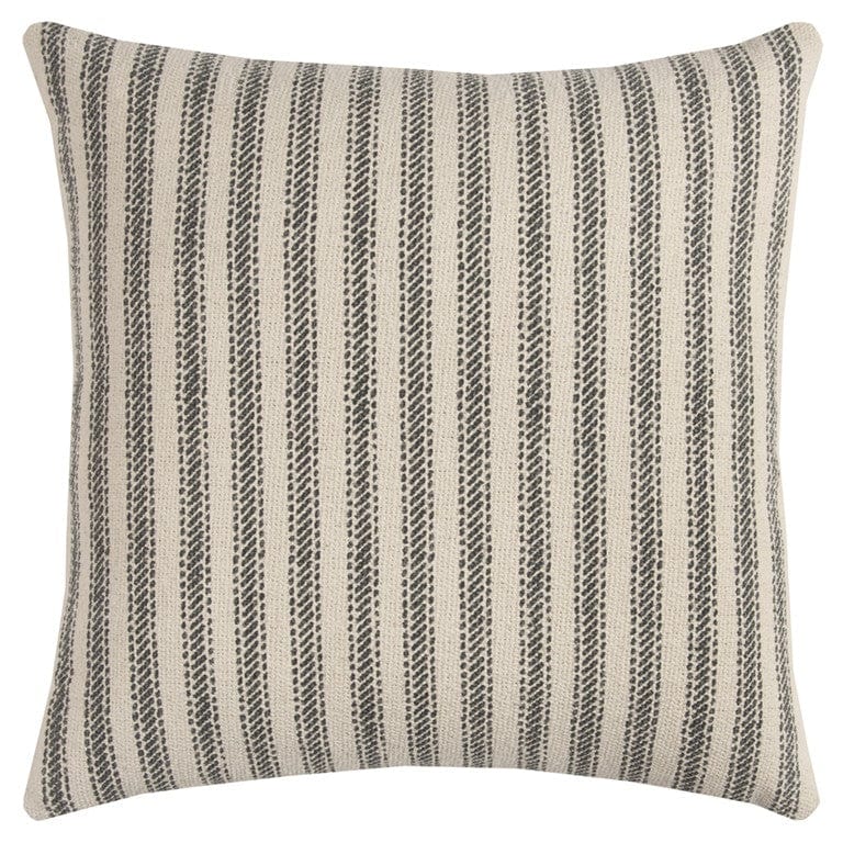 Gray Natural Ticking Stripe Throw Pillow - Homeroots