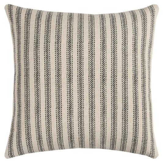 Gray Natural Ticking Stripe Throw Pillow - Homeroots