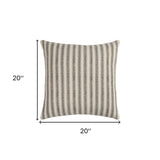 Gray Natural Ticking Stripe Throw Pillow - Homeroots