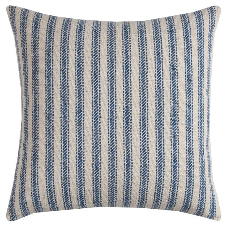 Blue Natural Ticking Stripe Throw Pillow - Homeroots