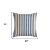 Blue Natural Ticking Stripe Throw Pillow - Homeroots - Flyclothing LLC
