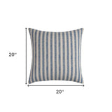 Blue Natural Ticking Stripe Throw Pillow - Homeroots