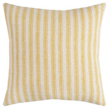 Yellow Natural Ticking Stripe Throw Pillow - Homeroots