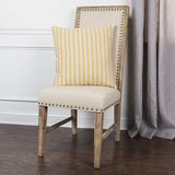 Yellow Natural Ticking Stripe Throw Pillow - Homeroots - Flyclothing LLC