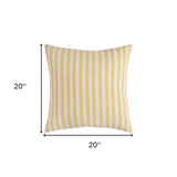 Yellow Natural Ticking Stripe Throw Pillow - Homeroots