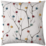 Set of Two 20" X 20" Brown Indoor Outdoor Throw Pillow Cover & Insert with Pom Poms - Homeroots - Flyclothing LLC