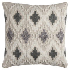 Gray Beige Classic Ikat Pattern Throw Pillow - Homeroots