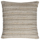 Ivory Beige Nubby Texture Bands Throw Pillow - Homeroots