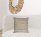 Ivory Beige Nubby Texture Bands Throw Pillow - Homeroots - Flyclothing LLC