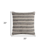 20" Gray Beige Nubby Texture Bands Throw Pillow - Homeroots