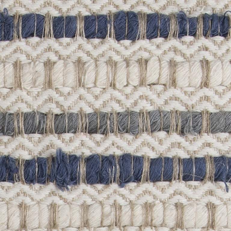 Blue Beige Nubby Texture Bands Throw Pillow - Homeroots - Flyclothing LLC