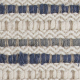 Blue Beige Nubby Texture Bands Throw Pillow - Homeroots