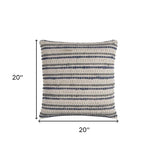 Blue Beige Nubby Texture Bands Throw Pillow - Homeroots
