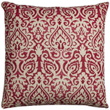 Red Natural Distressed Damask Throw Pillow - Homeroots