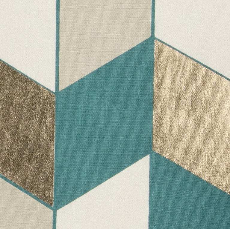 Teal Gold Striped Chevron Throw Pillow - Homeroots - Flyclothing LLC