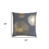 20" Gray and Gold Fireworks Cotton Throw Pillow - Homeroots - Flyclothing LLC