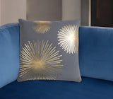 20" Gray and Gold Fireworks Cotton Throw Pillow - Homeroots
