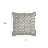 Blue Beige Distressed Block Throw Pillow - Homeroots