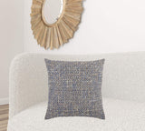 Blue Gray Metallic Nubby Textured Throw Pillow - Homeroots - Flyclothing LLC