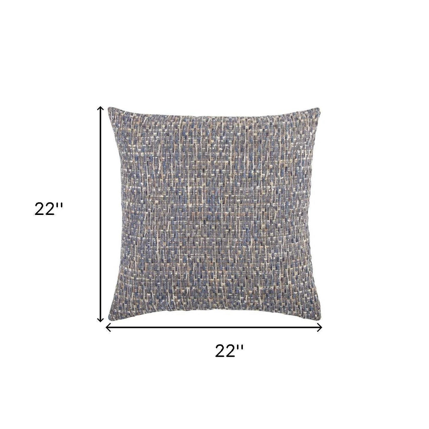 Blue Gray Metallic Nubby Textured Throw Pillow - Homeroots - Flyclothing LLC