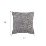 Blue Gray Metallic Nubby Textured Throw Pillow - Homeroots - Flyclothing LLC