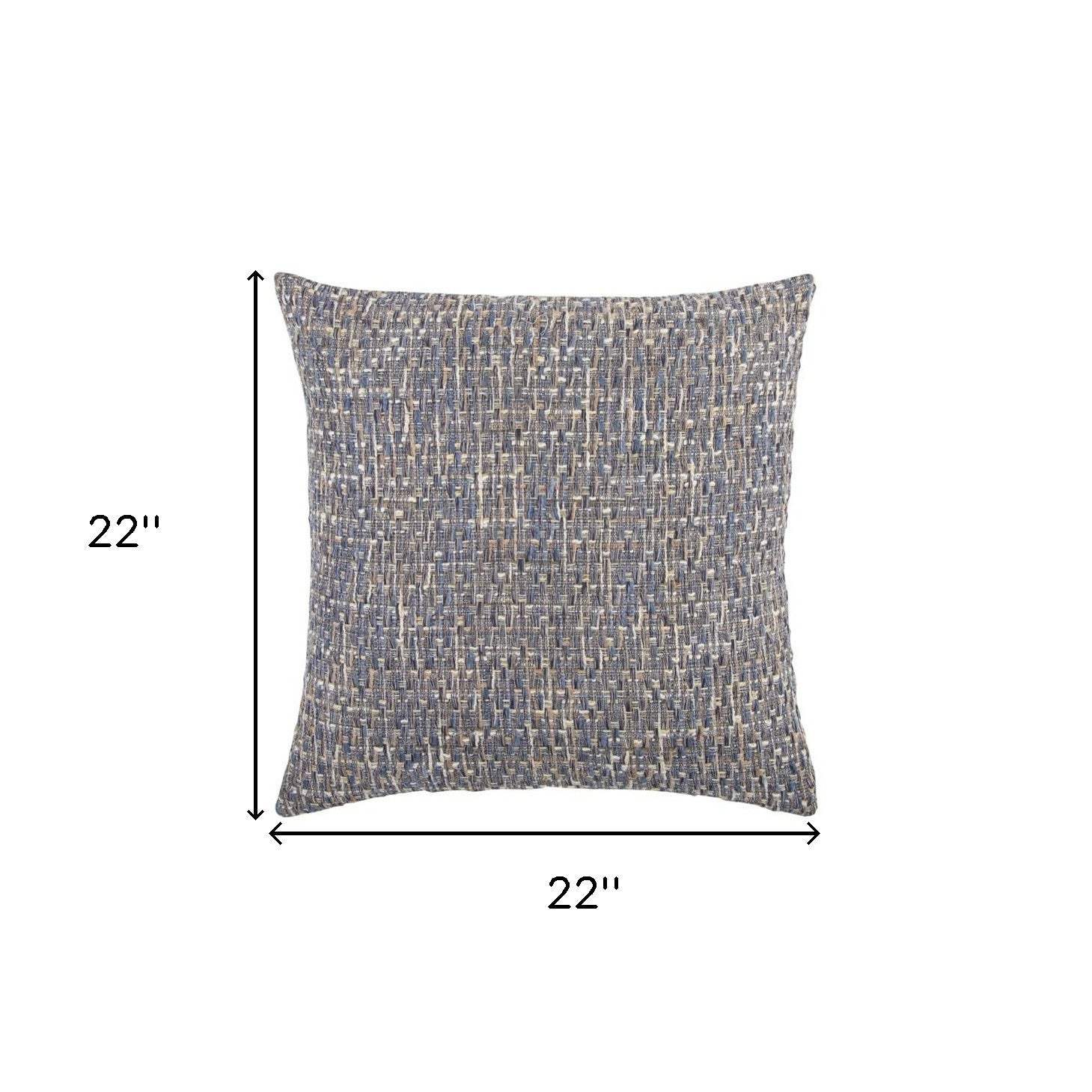 Blue Gray Metallic Nubby Textured Throw Pillow - Homeroots - Flyclothing LLC