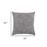 Blue Gray Metallic Nubby Textured Throw Pillow - Homeroots - Flyclothing LLC