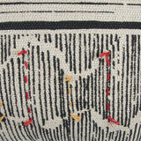 Black White Kantha Stitch and Knots Throw Pillow - Homeroots