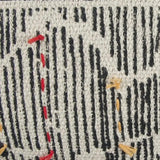 Black White Kantha Stitch and Knots Throw Pillow - Homeroots