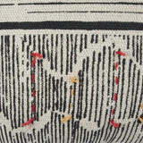 Black White Kantha Stitch and Knots Throw Pillow - Homeroots