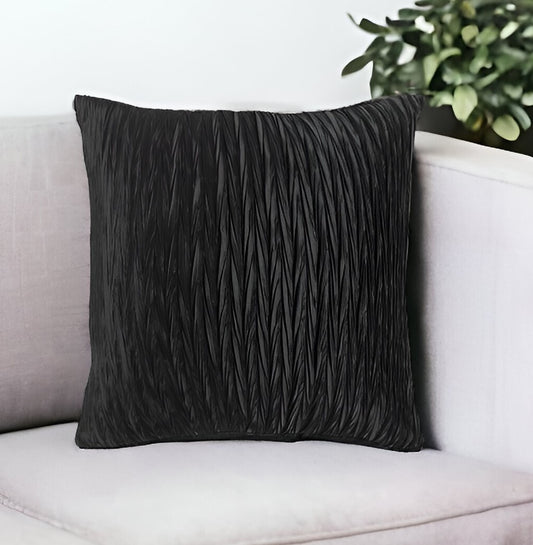 18" Black Cotton Throw Pillow