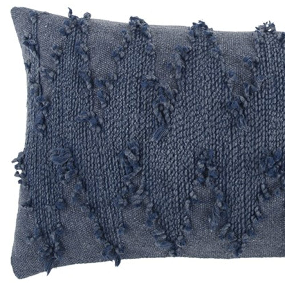 14" X 26" Indigo Cotton Throw Pillow - Homeroots - Flyclothing LLC