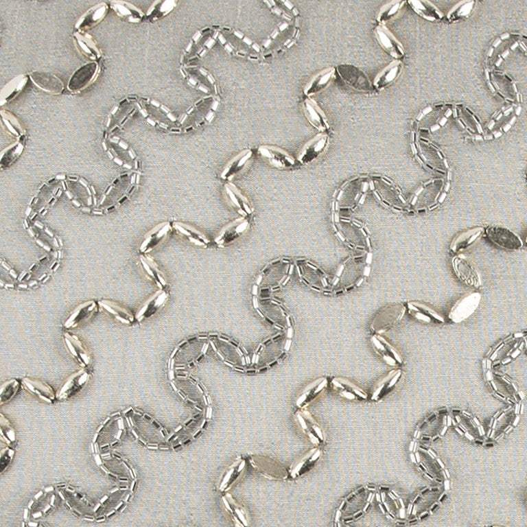 Lux Silver and Gold Beaded Chevron Throw Pillow - Homeroots - Flyclothing LLC