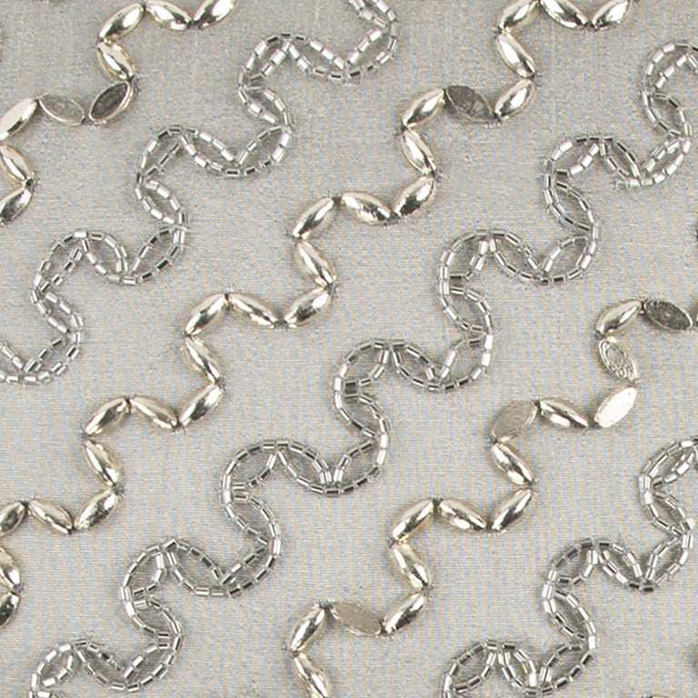 Lux Silver and Gold Beaded Chevron Throw Pillow - Homeroots - Flyclothing LLC